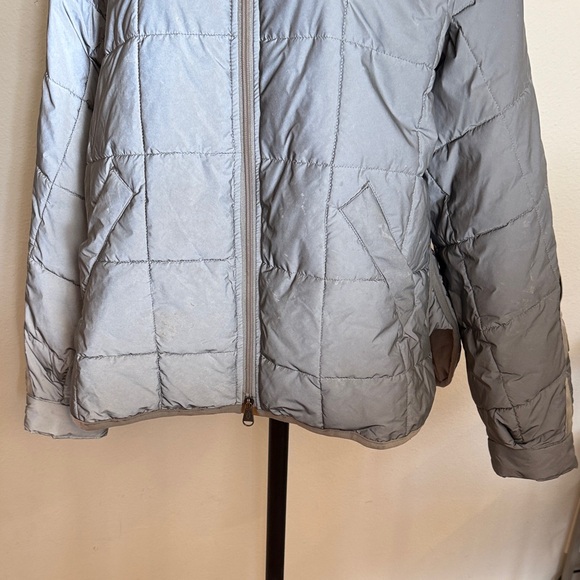 Free People M Pippa Packable Quilted Puffer Silver Jacket great pre owned cond - Picture 5 of 14
